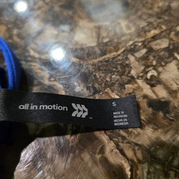 All In Motion Women’s One Shoulder Crop Tank Blue Size S Stretch Athletic NWT - Picture 6 of 6